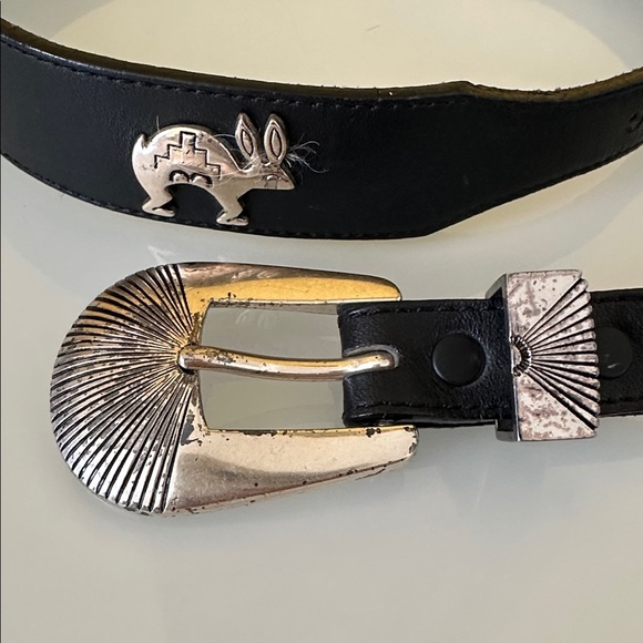 Silver Creek Black Leather Western Belt with Desert Animals 90’s Vintage Size 30 - Picture 4 of 16